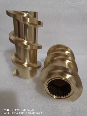 Buen precio  Elementos de bronce de aluminio del tornillo del hilo de la forma cónica 150m m para el extrusor de tornillo gemelo en línea